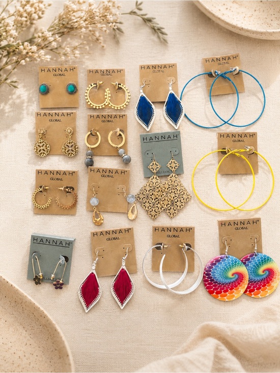 Hannah Jewelry - Lot of 14 pairs of Hannah earrings great variety